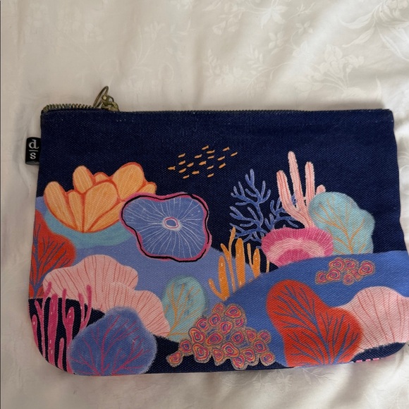 Danica Studio LARGE ZIPPER POUCH in "Neptune" - 100% Cotton + Lining, 10x7' - Picture 2 of 4
